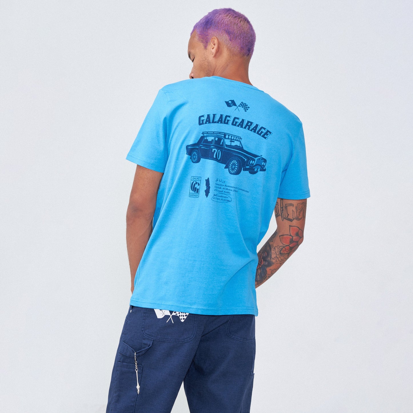 GALAG GARAGE TEE - LIGHT BLUE